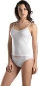Image of HANRO Cotton Lace Spaghetti Camisole 1307 NEW White Large