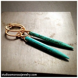 Image of Turquoise Dagger Hoops