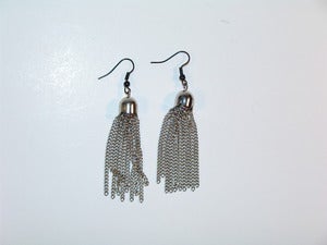 Image of Silver Tassel Earrings