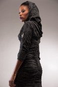 Image of the printed "HOODIE" dress