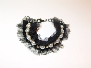 Image of Lace, Pearl, Jewel Bracelet
