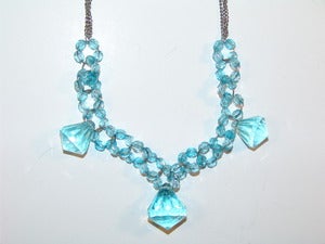 Image of Sweet Blue Bead And Jewel Necklace