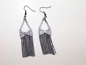 Image of Jeweled Bow Dangle Earrings