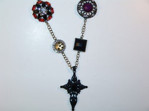 Image of Mixed Jeweled Cross Necklace