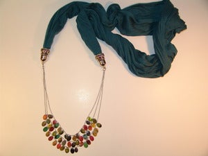 Image of Teal Scarf Necklace