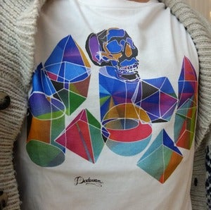 Image of T-shirt homme blanc Disco King colors 