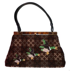 Image of Vintage Welsh Wool Flying Duck Handbag