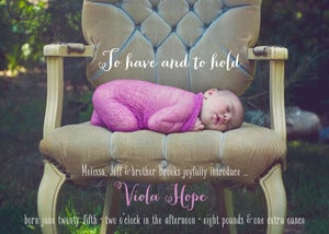 Image of To Have and To Hold Baby Announcement