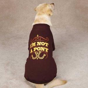 Image of Zack & Zoey I'm Not a Pony Dog T-Shirt - Brown
