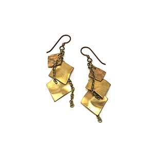 Image of hammered geo earrings