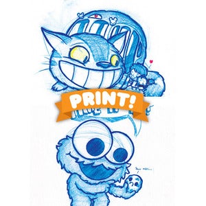 Image of Catbus A5 Print! OR Cookie Monster A5 Print! *FREE SHIPPING!*