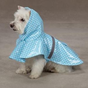 Image of East Side Collection Polka Dot Rain Jacket - Blue