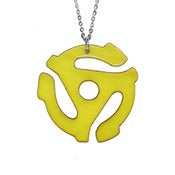 Image of Ltd. Edition 45 Adapter Necklace/Earrings made from a recycled Yellow vinyl record!