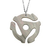 Image of Ltd. Edition 45 Adapter Necklace/Earrings made from a recycled Grey Marble vinyl record!