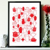NEW "Vintage Coffee" print in cherry red