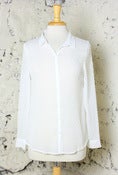 Image of Sheer & Sweet Dotted Swiss Button Down Blouse: White
