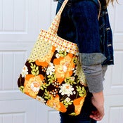 Image of March Bag, Pleated Handbag featuring Sandi Henderson Meadowsweet Fabric