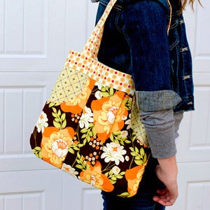 Image of March Bag, Pleated Handbag featuring Sandi Henderson Meadowsweet Fabric