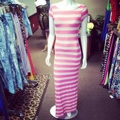 Image of Pink Striped Maxi Dress 