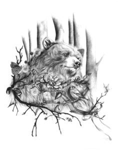 Image of Woodland Bear Print by Burrowing Home