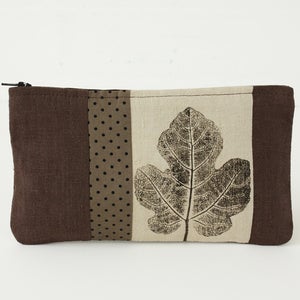 Image of fig patchwork zip purse