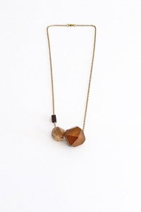 Image of Mahogany and maple faceted necklace