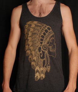 Image of The Skull Headdress Tank Black
