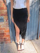 Image of Jersey maxi Skirt With Thigh Split -Black