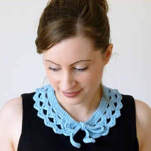 Image of  Crochet collar - pale blue