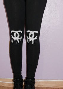 Image of Broken Dripping Chanel Leggings