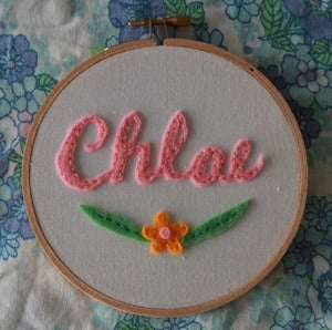 Image of Personalised Name Hoop - Pink