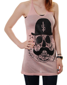 Image of Skull | Tank Dress| Heather Pink
