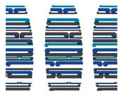 Image of 3 BLUE SURFBOARDS