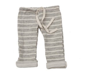 Image of Grey Striped Gauzy Beach Pants