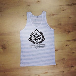 Image of The Exploration Tank top (Unisex-Ash Stripes)