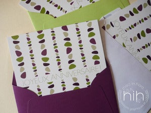 Image of lot 2 cartes °galet°  'joyeux anniversaire'