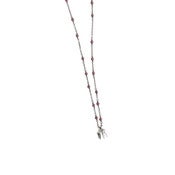 Image of double silver teeth on adjustable 18-22" hand-beaded chain (p65sil1822)