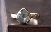 Image of Charcoal Grey Rose Cut Diamond Ring in 14kt Yellow Gold