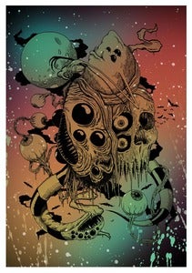 Image of "bad moon rising" acid trip colorway