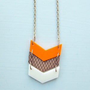 Image of Triple Chevron Necklace - Burnt Orange by Nylon Sky 