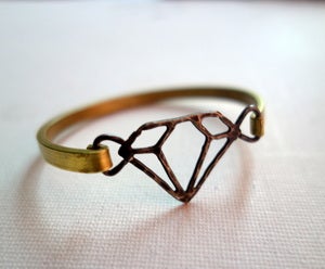 Image of Brass and Sterling Diamond Swing Bracelet