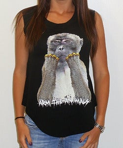 Image of Girls | Brass Monkey | Cap Sleeve Crew | Black
