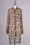 Image of Leopard High Low Sheer Top 
