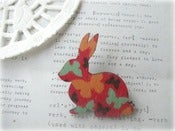 Image of Red, Orange and Blue Butterfly Bunny Brooch