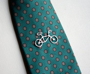 Image of Sterling Silver Bike Tie Tack/Lapel Pin