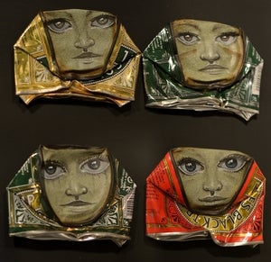 Image of "My Golden Girls" 4 golden syrup-rare 50th anniversary GOLD cans