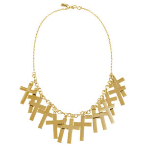 Image of Marcia. Gold Fully Loaded Cross Necklace
