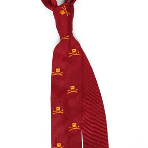 Image of Skull Knit Tie Burgundy