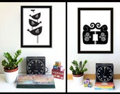 Image of Birds and Elephants Black & White print set 