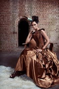 Image of Elegant Belle Victorian Steampunk Bustle Skirt Bronze